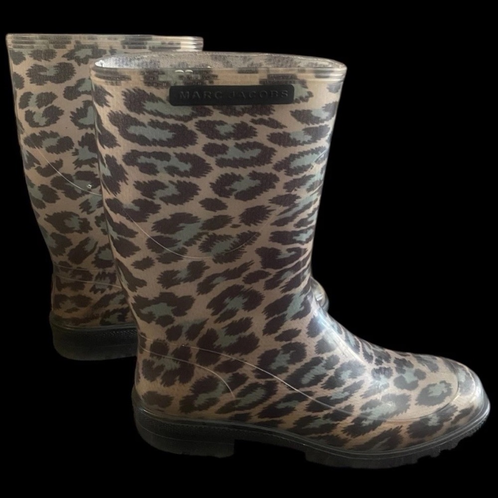 Marc Jacobs Rain Boots Rubber Leopard  Size 37 US 6